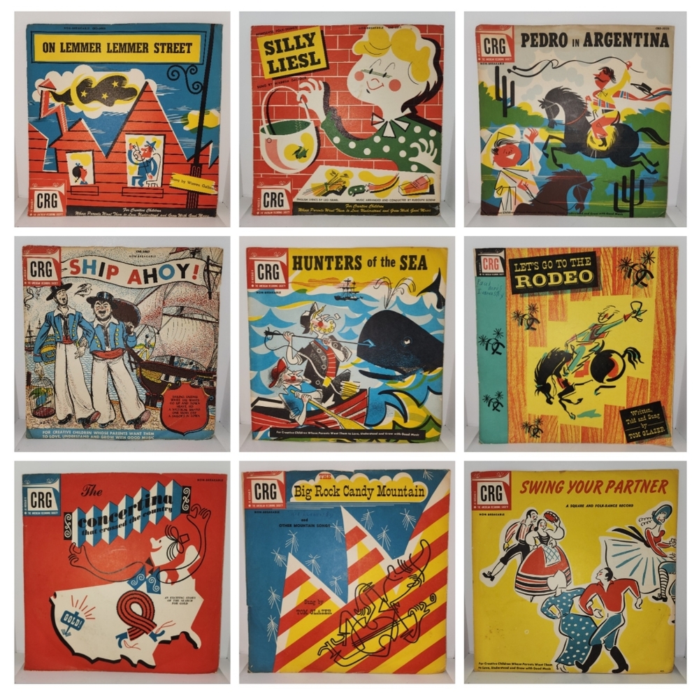 lot of 9 rare Vintage 50s children's records 78s